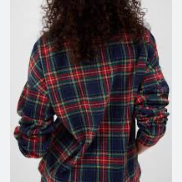 Gap MIcrofleece Plaid PJ Pyjama Top BNWT - Picture 2 of 2